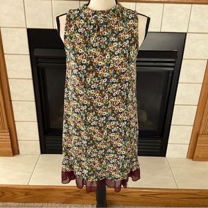 Living Doll High Neck Floral Shift Dress, Women’s Sz S